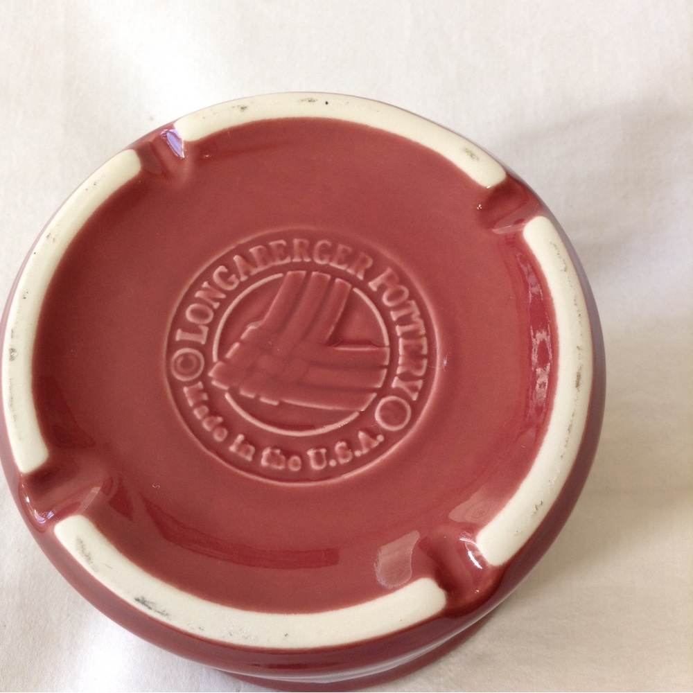 Longaberger Pottery 1 pint crock woven traditions paprika